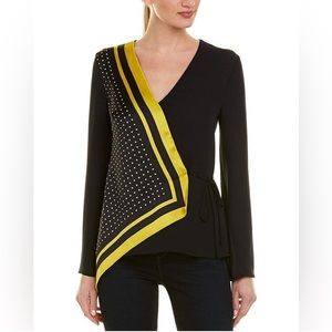 Bailey 44 polka dot faux wrap v-neck top